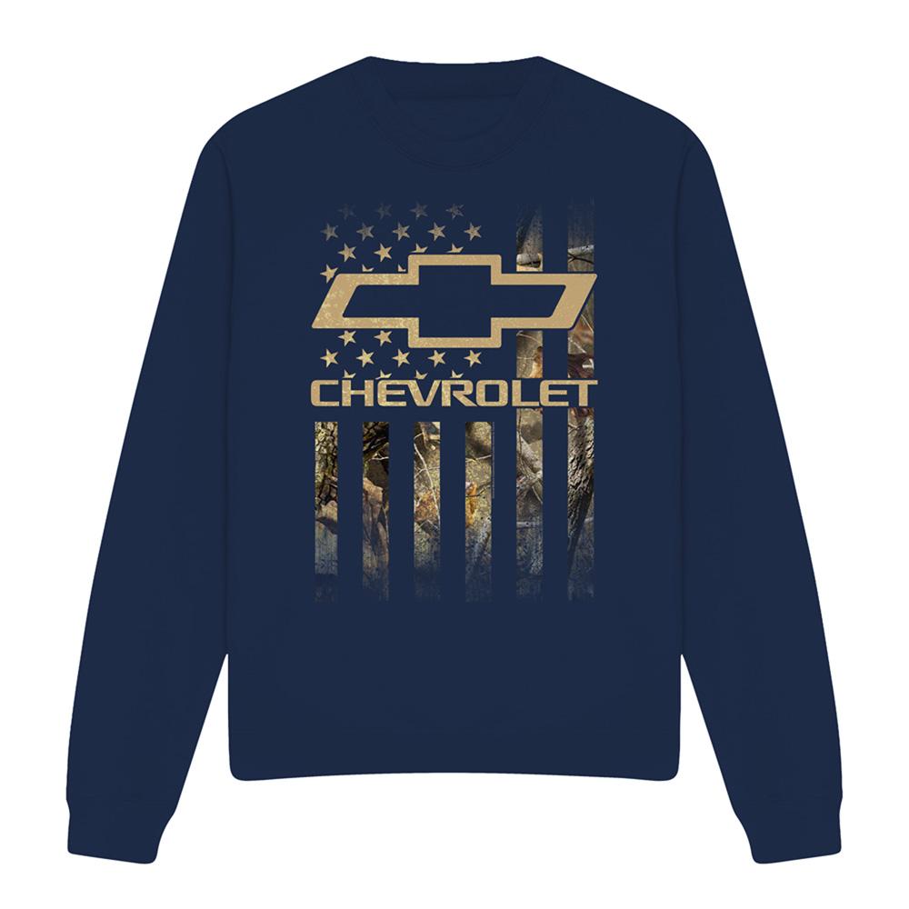 Chevrolet Unisex Adult Camo Flag Sweatshirt