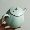 Teiera in Ceramica Cinese Blu Ru Fatta a Mano Pentola Aperta Xishi Bollitore Retrò per la Preparazione del Tè con Infusore Cerimonia del Tè Kung Fu Caffè Ornamenti