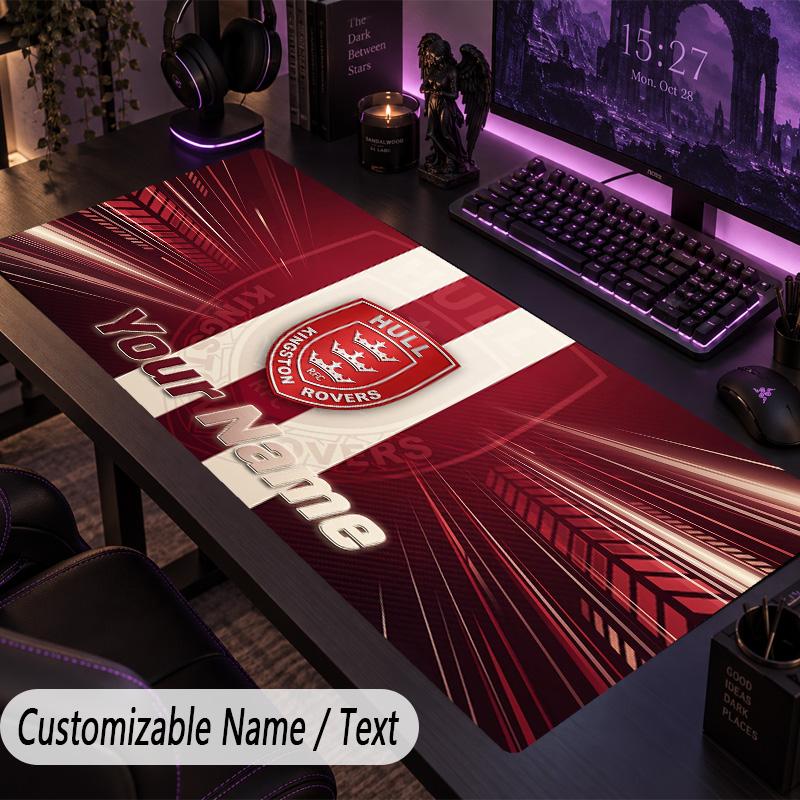 Large Mouse PadHull KR Custom Name Text Personalized Desk Mat Non Slip Gaming Pad