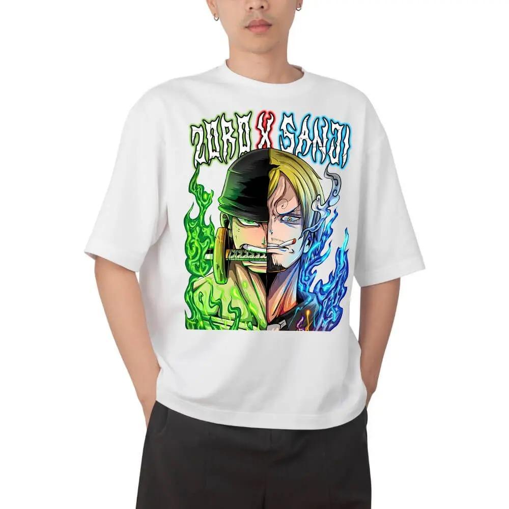 Japan Anime One Piece Roronoa Zoro Manga Graphic Print T-shirt Men Women Streetwear Y2k Harajuku Fashion Casual Oversized Top Cotton Summer New Tee