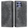 For Motorola Edge 50 Pro 5G Case Imprinted Mandala Leather Magnetic Closure Phone Cover
