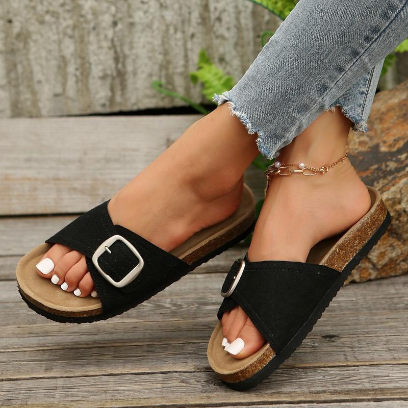 Womens Slippers 2024 European American Summer Non Slip Needle Buckle Flip Flops Big Size 35-43 Women's Sandals Woman Flat Shoes