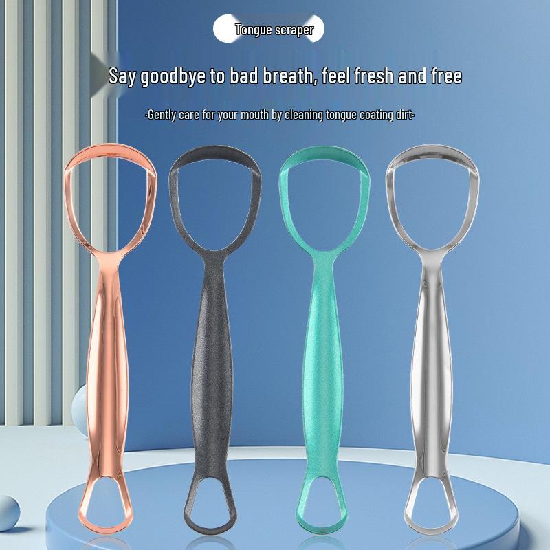 In-stock Stainless Steel Double-Headed Tongue Scraper for Oral Cleaning and Bad Breath Removal