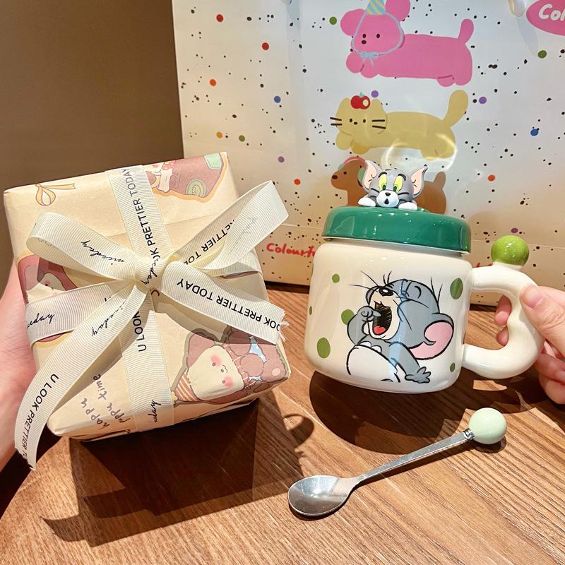 Cat and Mouse Joint Ceramic Mug Boys and Girls Birthday Gift Large Capacity Drinking Cup Couple Birthday Gift