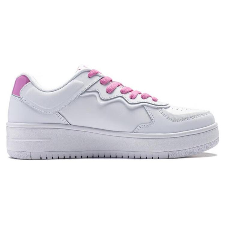 Li Ning Rising Phoenix Slip Resistant Slip Resistant Low Top Skateboard Shoes Women's White Pink AGCT380-3