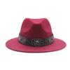 Hot-selling top hat, ethnic style cow head, western cowboy top hat, rolled brim, retro riding hat, woolen felt hat