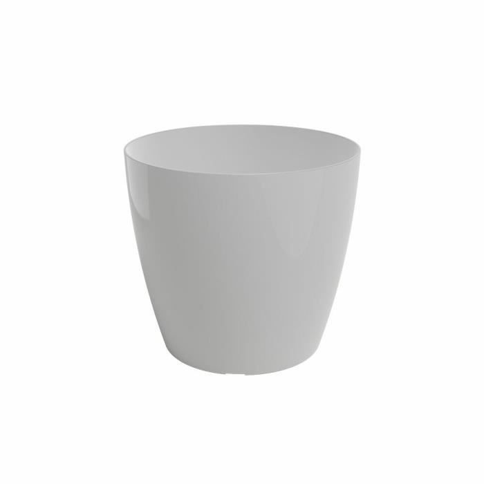 ARTEVASI Pot de fleurs - Rond - Blanc - Polypropylène - 4 roulettes - 30 x 30 x 27,3 cm