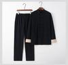 Men's Retro Embroidered Tang Suit Set - Cotton & Linen Long Sleeves for Spring/Autumn Zen Meditation