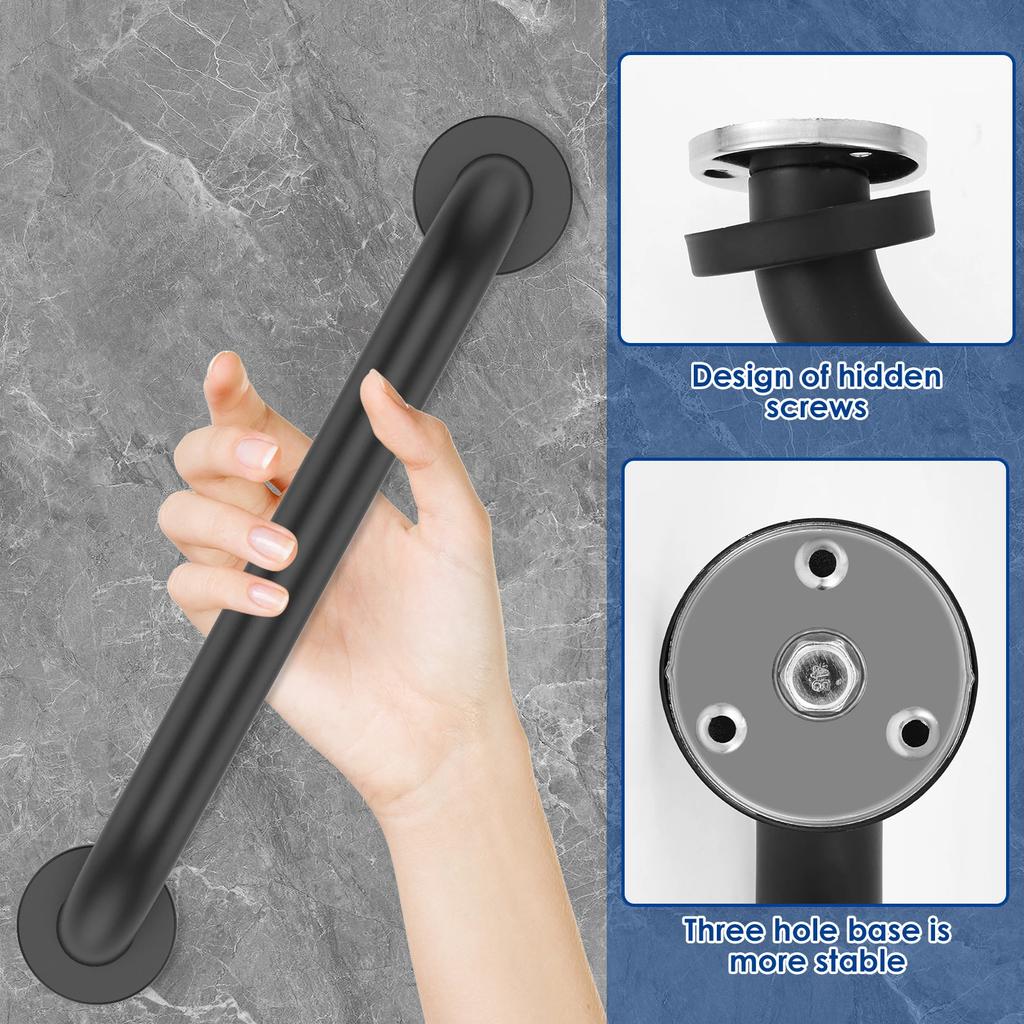 2pcs Stair Hand Railing Safety Handle Bar Stainless Steel Bathtub Safety Handle Bar Ergonomic Shower Grab Bar for Seniors Disabl