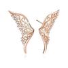 [Richapex] Earrings, Earrings, Fashion, Popular, Zirconia, Both Ears, Hypoallergenic To Metals, Women's, 18K Gold, Butterfly, Stylish, Ornament,