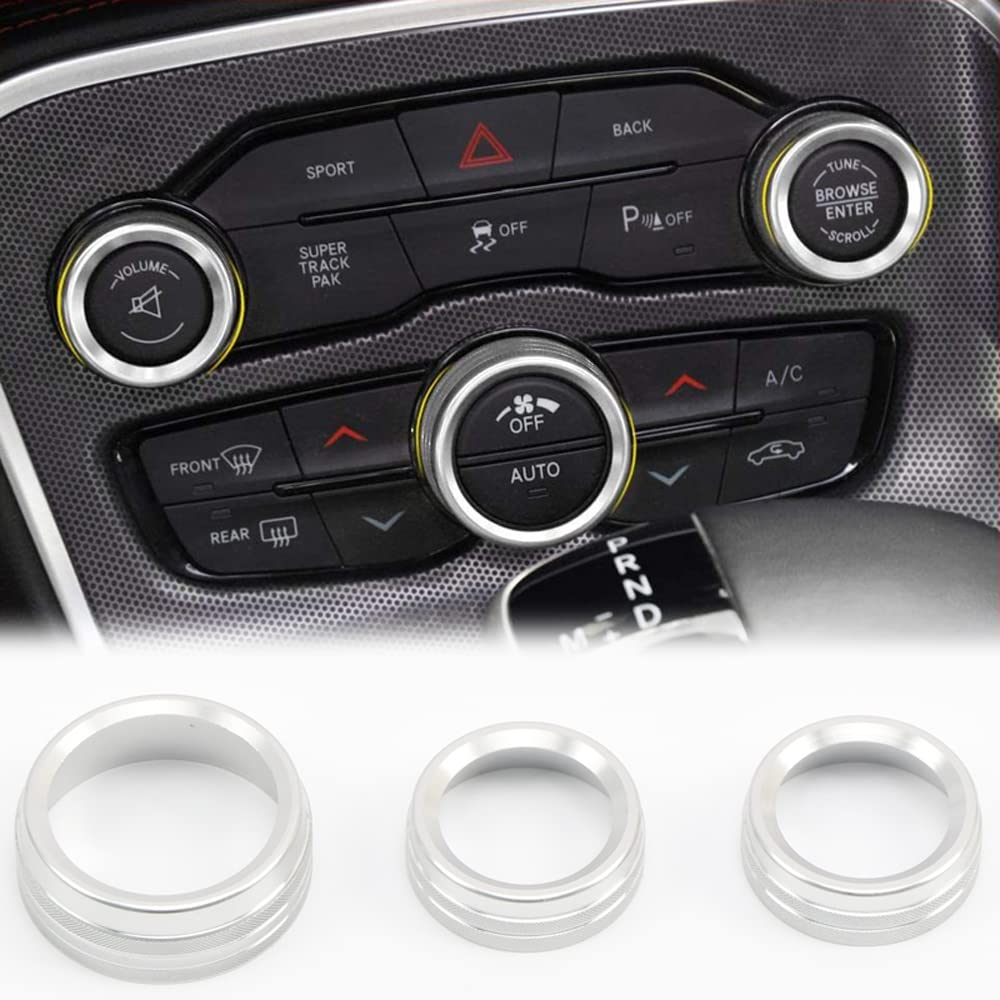 

[Deesse] Dodge Challenger LD Series 2015-2023 Air Conditioner Vent Adjustment Decorative Button Center Console серебряный