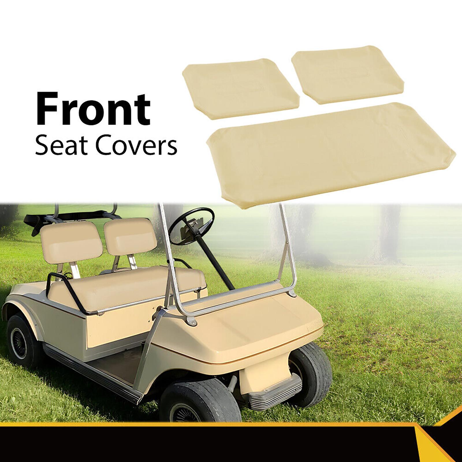 

Full Protection Front Seat Covers Set for Club Car DS 1982-2000.5 Golf Carts Brown Tan Leather Guards Against Water Easy Slip On United States