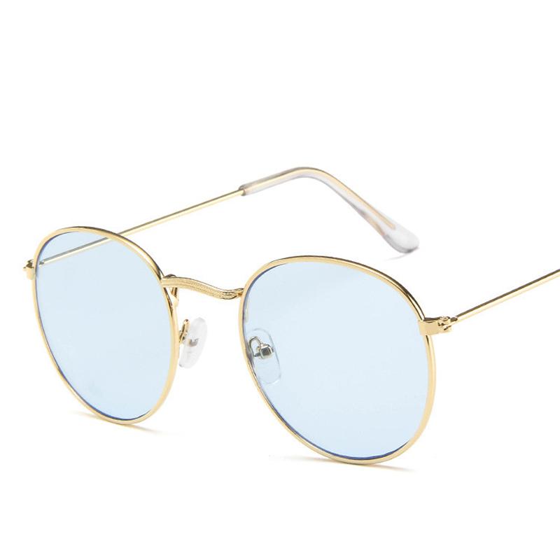Luxury Vintage Round Sunglasses Women Designer Fashion Mirror UV400 Sun Glasses For Lady Eyewear Female Brand