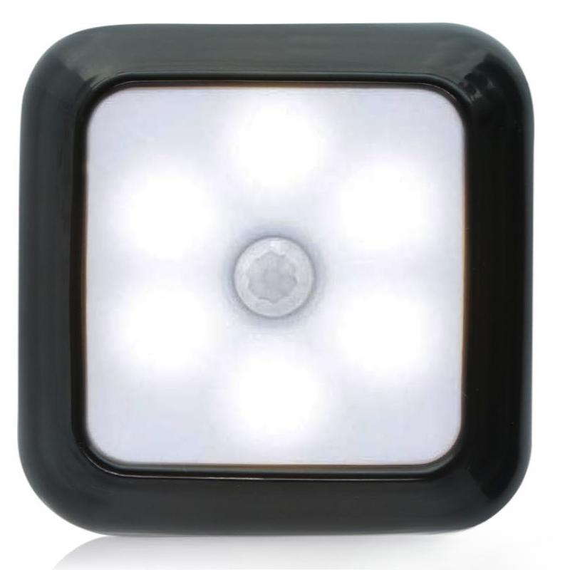 

Светодиодный ночник с датчиком движения, Интеллектуальный PIR для ванной комнаты, прикроватный, коридора, прохода, туалета, лестницы, подсветка шкафа - Умный, на батарейках white light