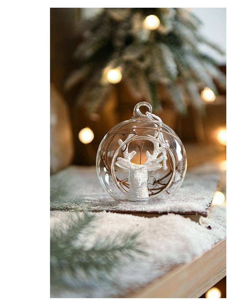 Glass Christmas Ball Ornament - Festive Hanging Decoration for Holiday Atmosphere