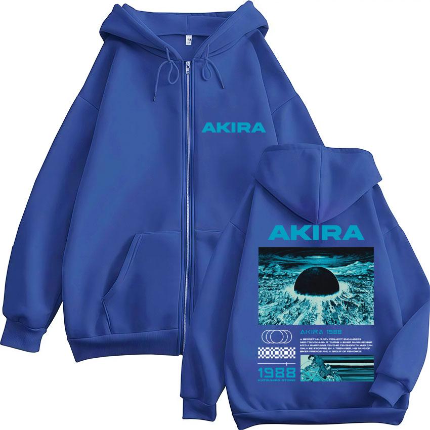 Japan Anime Tokyo Akira Zipper Hoodie Science Fiction Movie Shotaro Kaneda Sweatshirt Fleece Loose Manga Coats Male