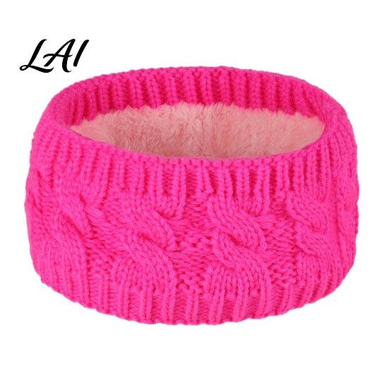 Knitted Headband with Fleece Lining Winter for Women Soft Lined Thermal Hair Running Gear Women Band Thickened Plush Ear Warmer Cold Weather Outdoor