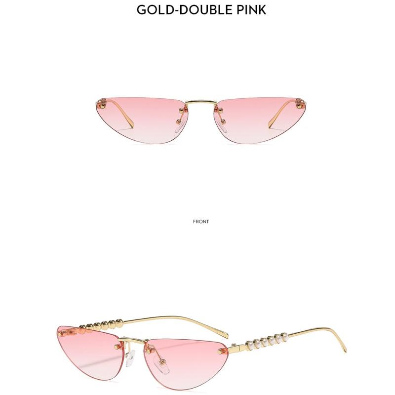 Women's Sunglasses, Triangular Cat Eye Sunglasses, Rimless Sunglasses.