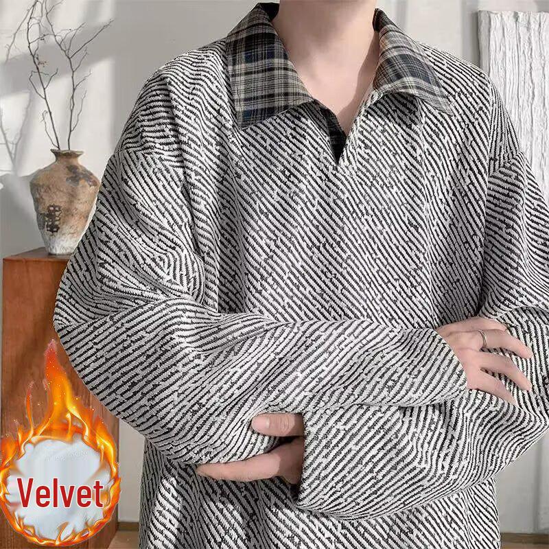 Men s Street Style Long Sleeve Hoodie Jacket with Velvet Lining for Fall and Winter 3XL белый