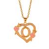 Zierliches Messing Initialen-Halskette Mit Floralem Herz-Ausschnitt Design Verstellbare Kette Leichter Romantik Schmuck
