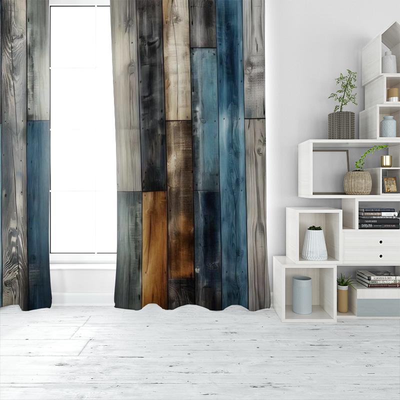 2 peças- Cortinas de poliéster irregulares serenas, cortinas com bolso para varão 42*84, quarto, sala de estar, decoração de sala de casa