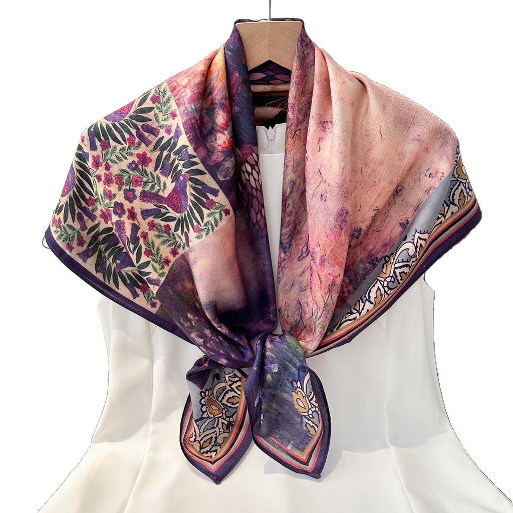 Red polka dot double-sided heterochrome 91 large square scarf women's autumn and winter simulated silk velvet scarf shawl gift mother mother