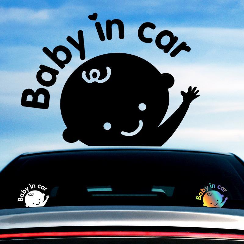 Baby On Board Car Sticker Bright Reflective Safety Warning Sign Waterproof Self-Adhesive for Rear Window Vehicle Drivers Alert