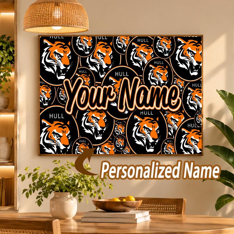 Custom Name Hull City 5D Diamond Painting Personalized Full Drill Diamond Art Kit Gift