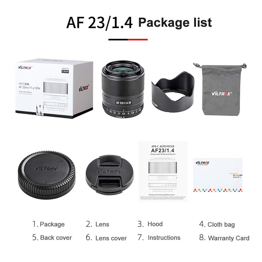 Viltrox 23mm Large Aperture Prime Noiseless Stepping HD Nano Multilayer Compact Metal Water 10 11 Elements X f1.4 Lens, STM, Motor, Coating, Body,