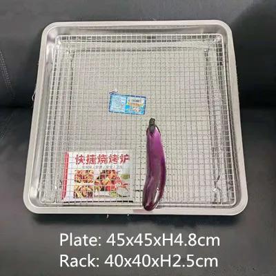 Baking tray With Wire Rack 304 Stainless Steel cake Baking BBQ Pan Tray plate Oven brownie Rack Cooking Roasting Grilling Tool