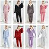 Pijamale de iarnă lungi din pluș pentru femei 2025, Set de homewear de Crăciun european și american, Mărimi mari