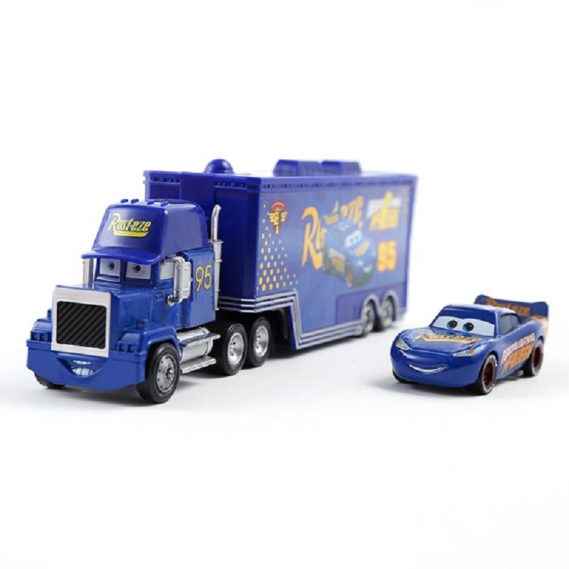 Pixar Cars Truck Attached Model Car Anime Figure Mack Semi-Hauler Rust-eze Racing Toys Container Trucks Children Birthday Gifts