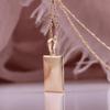 Fashion Long Necklaces Square Pendants with Glossy Rose Gold Color Wedding Classic Simple Unique Retro Couples Pendants Necklaces