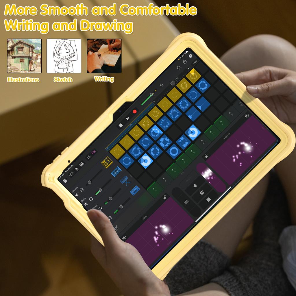 For iPad (2025)/10.9 (2022) Case Duck Pattern Hand Strap Kickstand PC+Silicone+TPU Tablet Cover