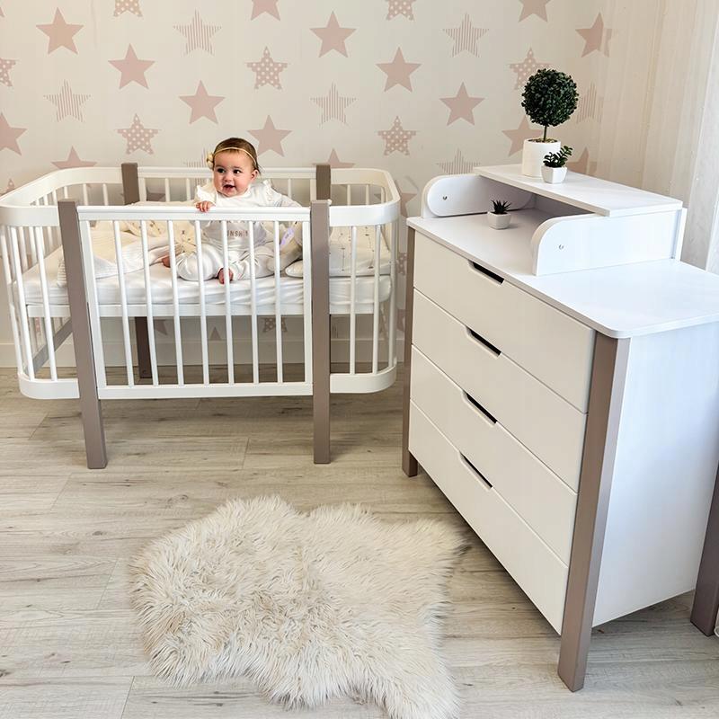 Babymouse Kotto Elin Wooden Baby Cot 120x60 Cm 2-in-1 Function