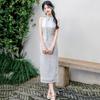 Purple neck national style new Chinese Suzhou long cheongsam improved young 1011 new women's high sense summer