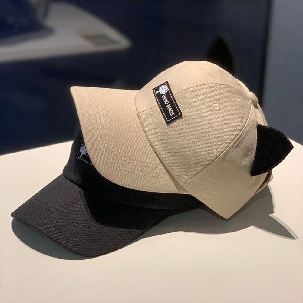Cute Cat Ears Baseball Cap For Women Men Funny Sunglasses Aviator Snapback Sun Hat Unisex Solid Color Hip Hop Peaked Hats