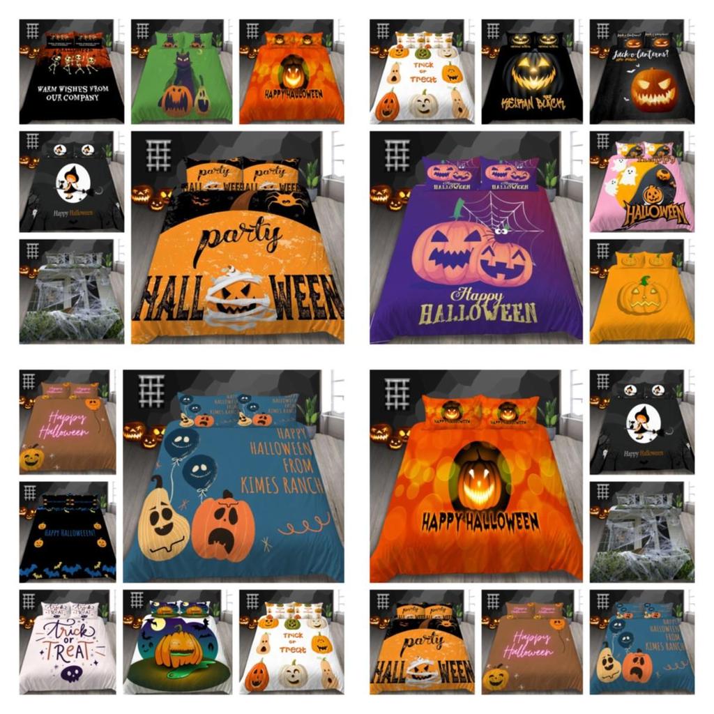 Halloween Home Textiles 3D Printed Duvet Cover Set Luxury Quilt Cover Microfiber Polyester King Queen Size Duvets Bedding