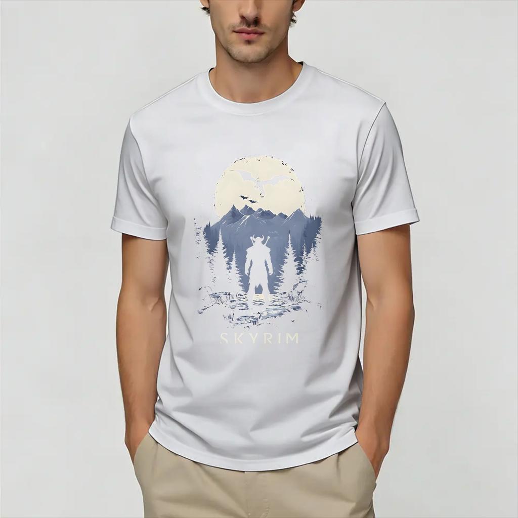 Humor Skyrim You are Finally Awake TShirts for Unisex Crewneck Pure Cotton T Shirts Short Sleeve Tees Summer Clothing
