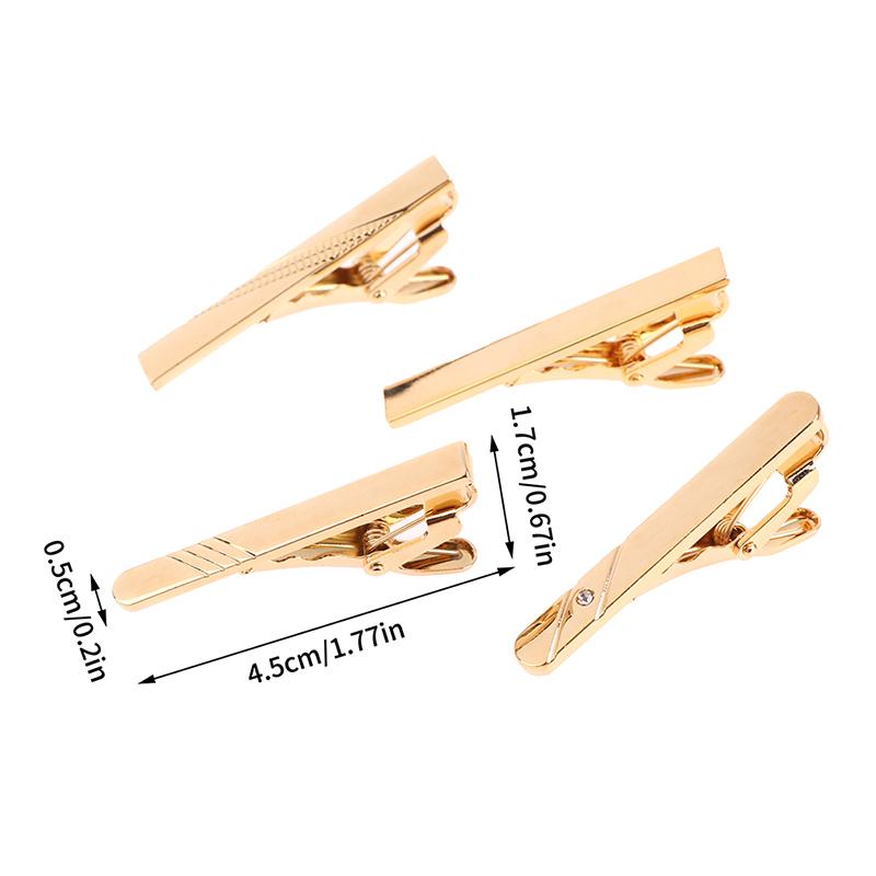 1Pc Classic Simple Style Necktie Clip For Men Pin Clasp Short Clip Gold Color Tie Clip Men Jewelry Business Male Tie Clips