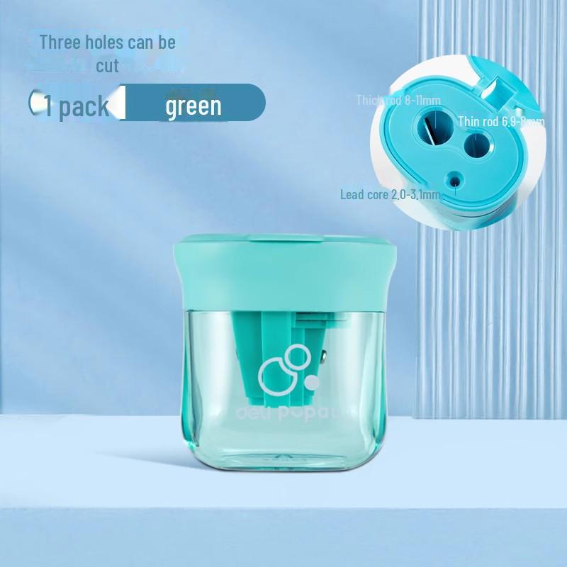 

Компактная ручная точилка для карандашей с тремя отверстиями и большим контейнером для стружки для детей