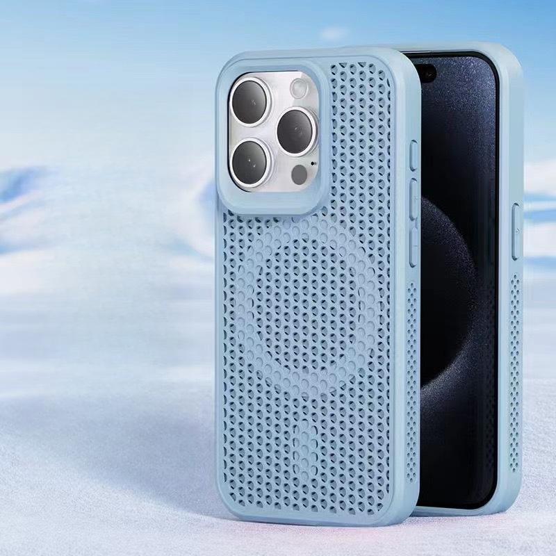 Simple Honeycomb Mesh Apple 15 Mobile Phone Case Magsafe Magnetic Absorbing IPhone14max Hard Case