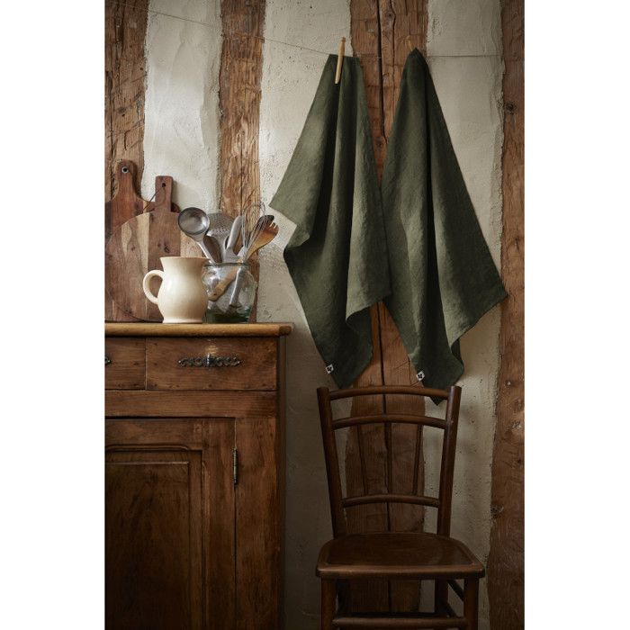 Lot de 2 essuie-mains "Soline" 50 x 70 cm Lin lavé - Soline Thym