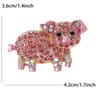 Niedliche Flash Pink Zirkon Schweinchen Brosche Exquisite Tier Reversnadeln für Frauen Mädchen Hochzeitsparty Alltägliche Kleidung Accessoires Geschenk