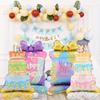 1pc Standing Colorful Cake Gift Box Shaped Balloon Birthday Party Atmosphere Decoration Gathering Event Gift Prop