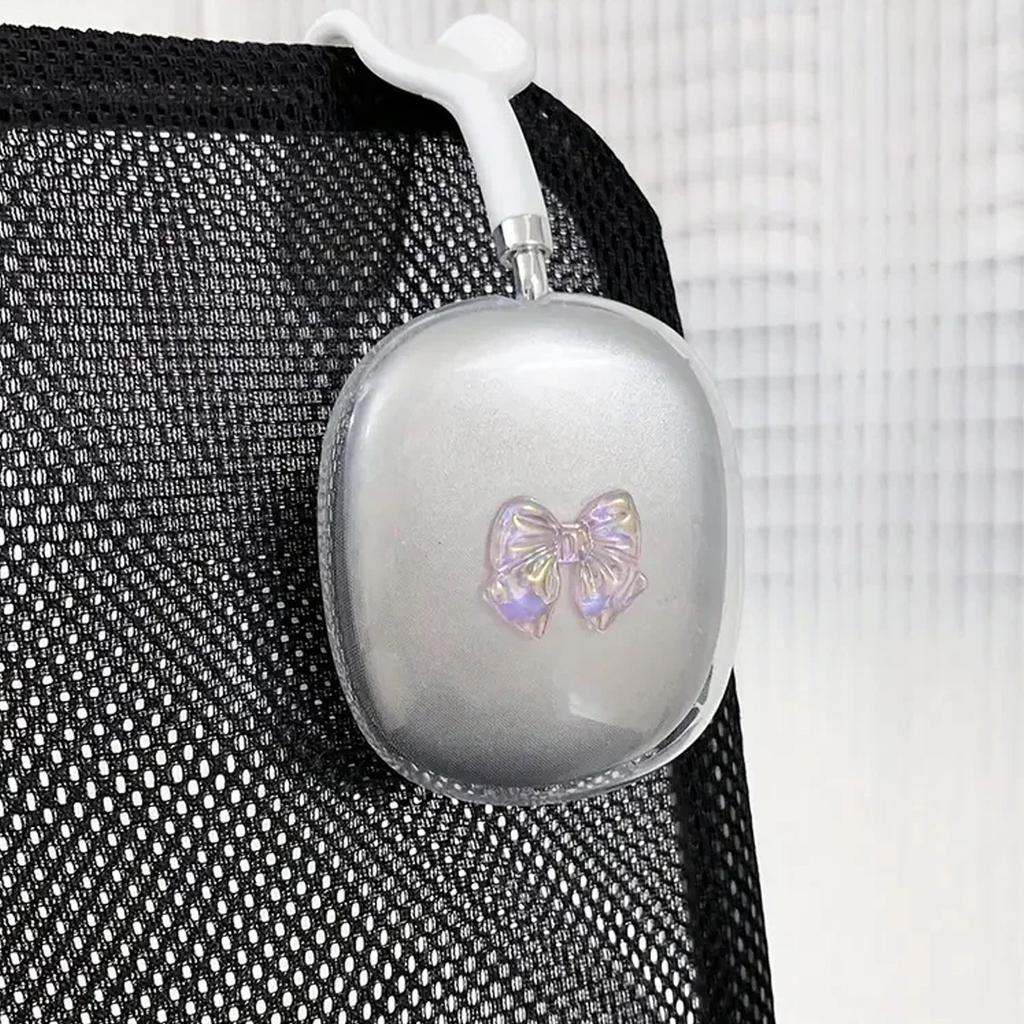 Laser Stereo Bow Transparent for Apple AirPods Max Protective Case Headphone Protective Case