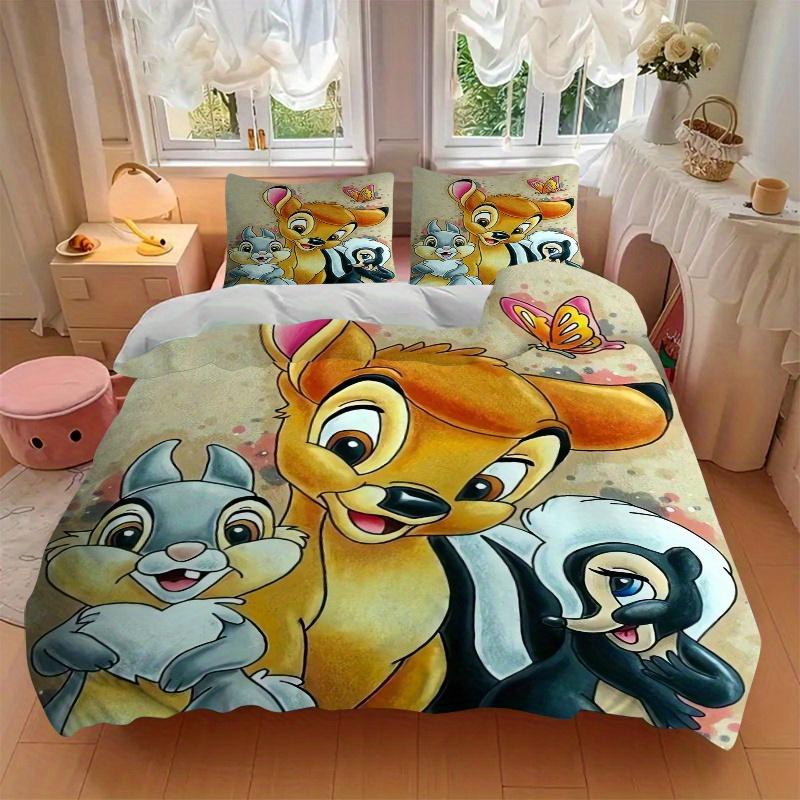 3pcs Bambi Thumper & Miss Bunny Bedding Set Includes Quilt Cover and Pillowcases, Suitable for All Seasons S006