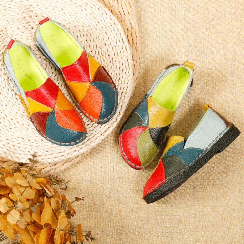 Flat Shoes, Women's Shoes, Casual Shoes, Color Blocked Shoes, Single Shoes, Loafers, Round Toe Shoes, Soft Soled Shoes, Walking Shoes, Non Slip Shoes
