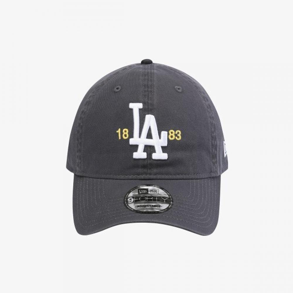New Era La Dodgers Ear Number Unstructured Ballcap Dark Graphite 15206354