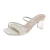 Sandals women's outer wear summer new 2025 women's shoes crystal transparent thick heel sandals slippers summer shoes high heels